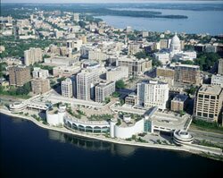 Aerial photo of downtown Madison, Wisconsin USA